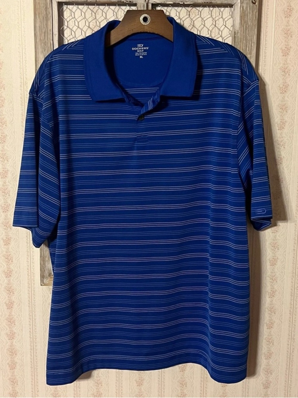 Dockers Men’s Blue Striped Polo Shirt